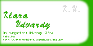 klara udvardy business card