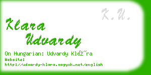 klara udvardy business card